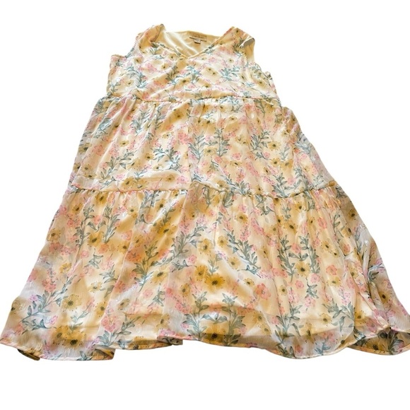 Charlie Paige Shimmer Boho Tank Dress-Wild Flowers-Size Large - Picture 3 of 16